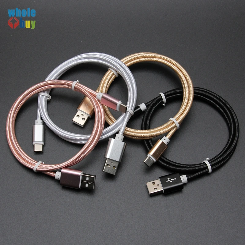 

500pcs/lot Wholesale 0.25m 1.5m 1m 2m 3m Nylon braided Type C 8pin Micro USB Data Sync Charging Cable For iphone Samsung Xiaomi