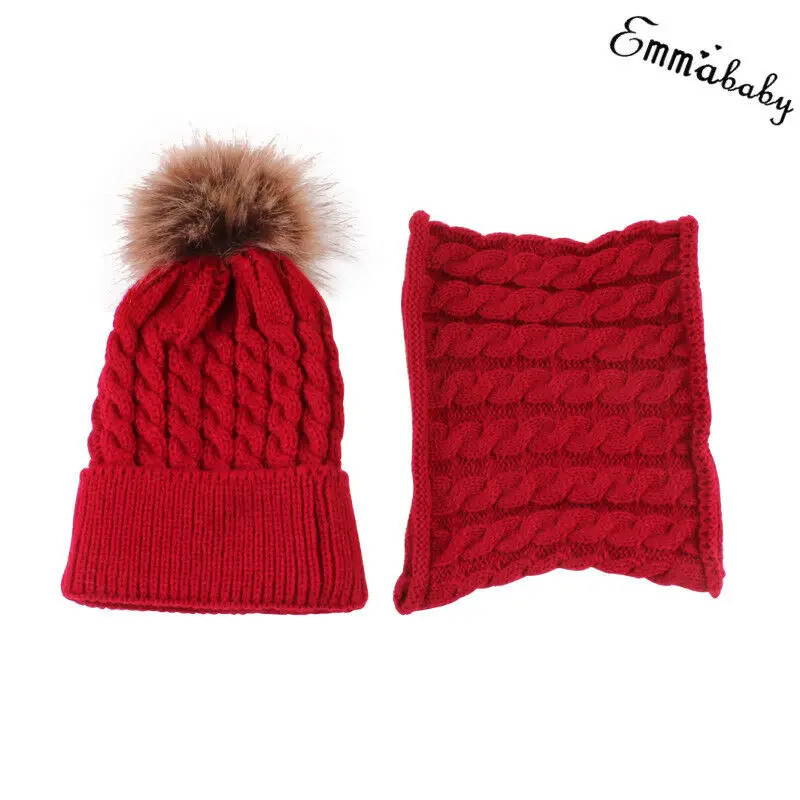 Детская Теплая Флисовая Шапка-бини для мальчиков и девочек с шарфом зимние