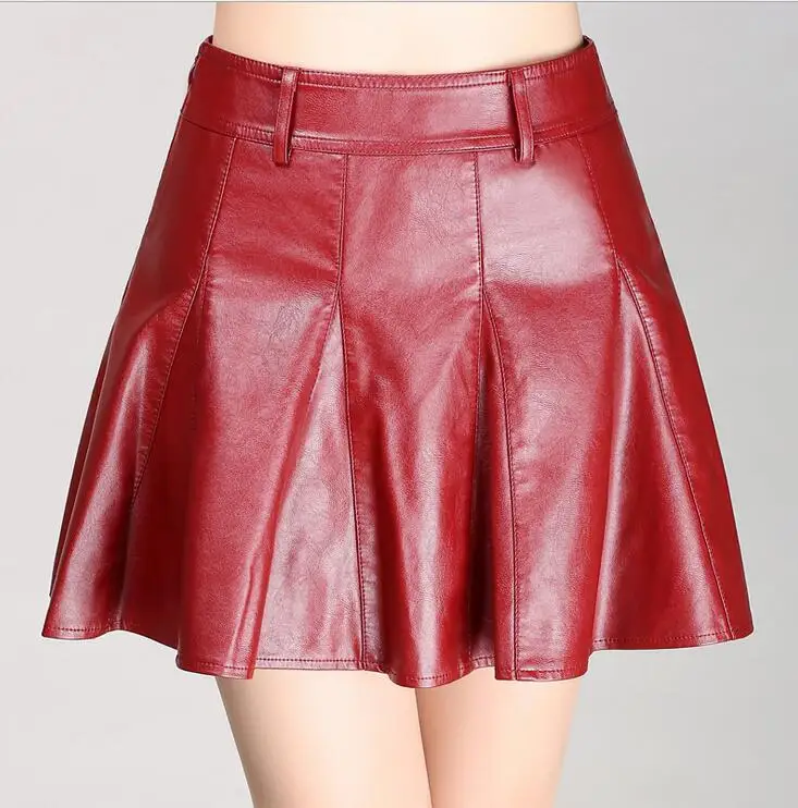 Style 2 Red Европейский стиль, модные сексуальные женские облегающие короткие штаны, юбка, качественные Короткие штаны из искусственной кожи, женские черные, красные, классический стиль 55F - Цвет: Style 2 Red