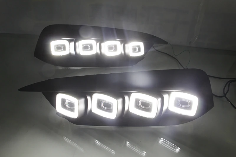 Автомобильный мигающий 2 шт. Автомобильный светодиодный DRL Дневной ходовой светильник для Honda Civic Дневной светильник с желтым сигналом поворота