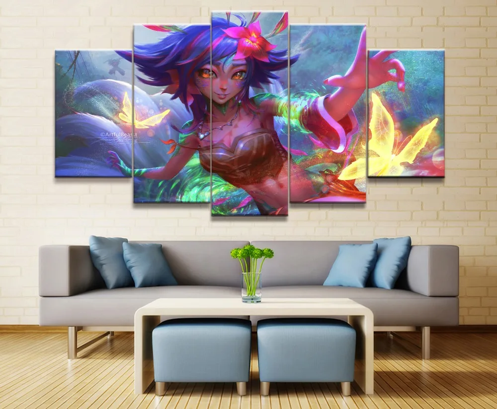 5 панель League of Legends Neeko холст печать игра постер картина домашний декор для