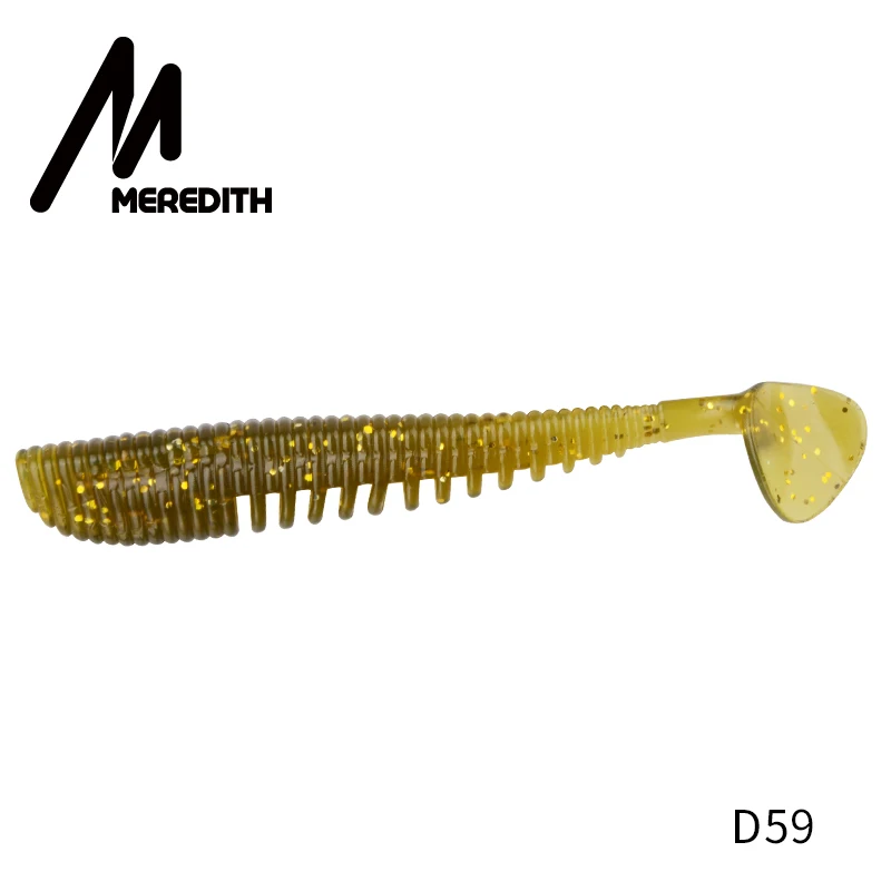D59 MEREDITH, 4 шт., наживка Awaruna, мягкие приманки, 13 см, 10,4 г, приманка для ловли карпа, Iscas, искусственный яркий свимбейт в форме червя, блесна - Цвет: D59