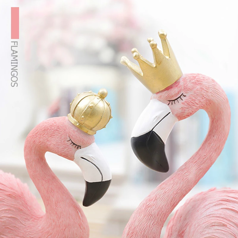 INS Фламинго Король Королева искусство изделия из смолы украшение для дома