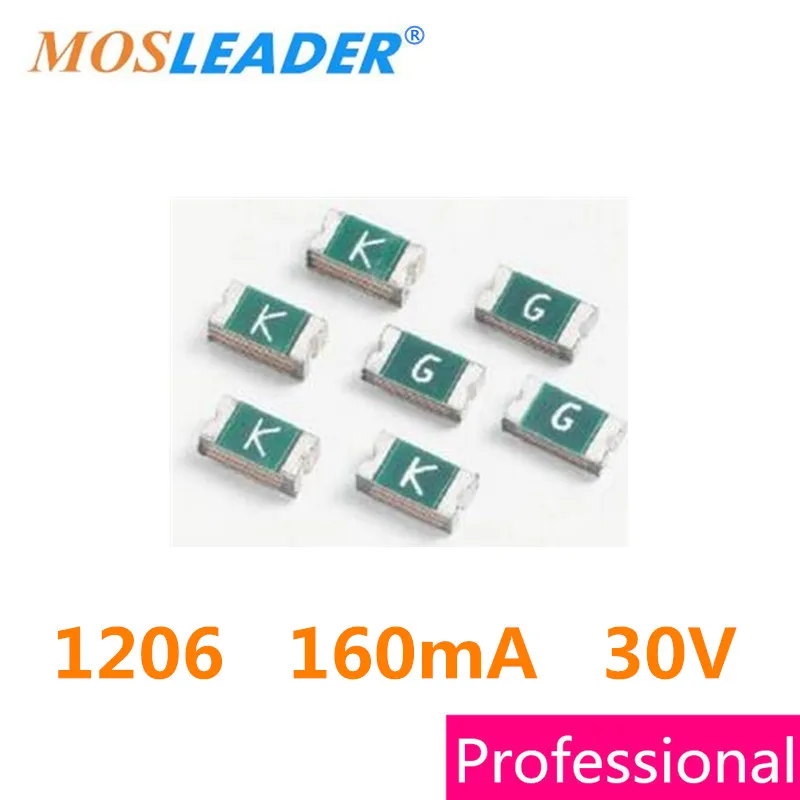 Mosleader PPTC 1206 160mA 30V 1000 шт. 0.16A 3216 предохранители SMD1206P016TF/30 Сделано в Китае|fuse|fuse 1206fuse 16a