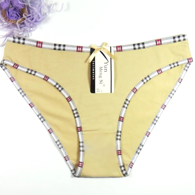 Комплект эластичных трусиков для девочек 600 однотонные хлопковые бикини женские