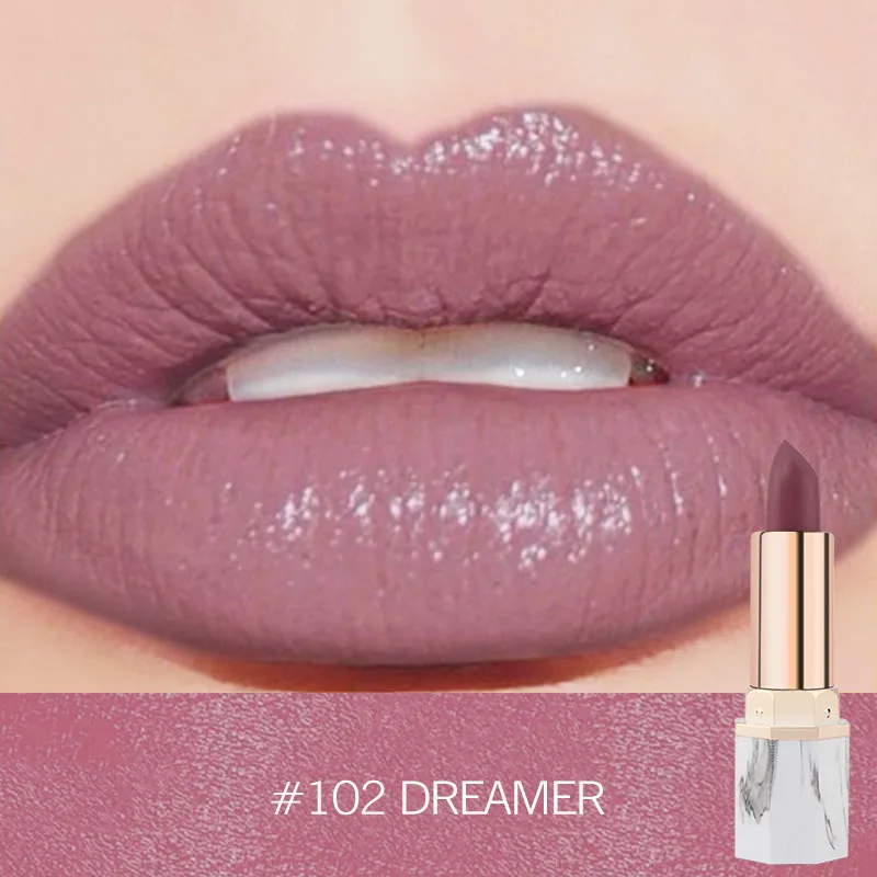 102 KIMUSE 3 Colors Waterproof Lipstick Long Lasting Liquid Matte Lipstick Kit Cosmetics Women Fashion Lip Maquillage Makeup Gift - Color: 102