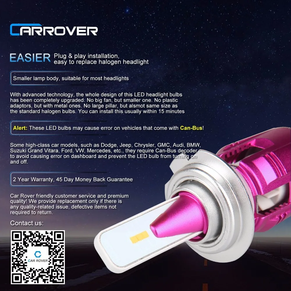 Автомобильный Стайлинг Rover 12В 24В LED H1 H4 H7 H11 Автомобильные фары 5400lm 6000k 36w (72 w 10800lm) CSP