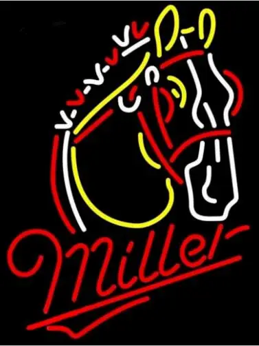 

Custom Miller Lite Horse Glass Neon Light Sign Beer Bar