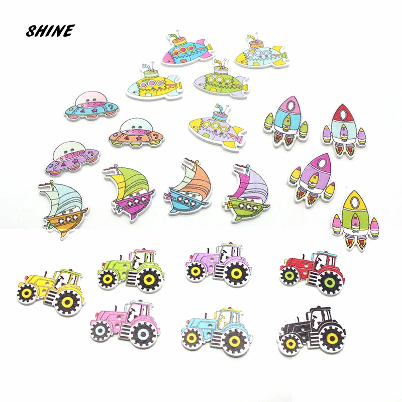 

SHINE Wooden Sewing Button Scrapbooking Machinery Mixed Two Holes 12PCs Costura Botones Decorate bottoni botoes