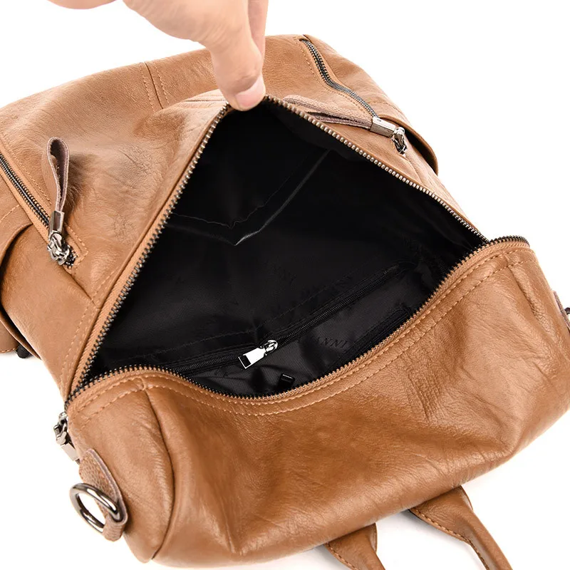 

Vintage Backpacks Women Shoulder Bag Soft Leather Backpack For Ladies Sac A Dos Back Pack Big School Bags For Teenage Girls