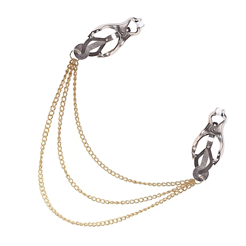 Женские зажимы для сосков Золотая цепочка Pinzas Pezones фетиш зажим пара Produtos Eroticos