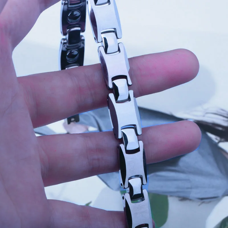 CHUKUI Мужской элегантный хитовый браслет серебряный Вольфрамовая сталь складные