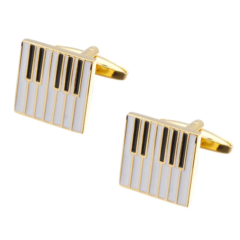 

Golden piano Cufflinks high quality men's Piano Festival musicians Cufflinks Wedding Dress Mens Jewelry shirt cuff links