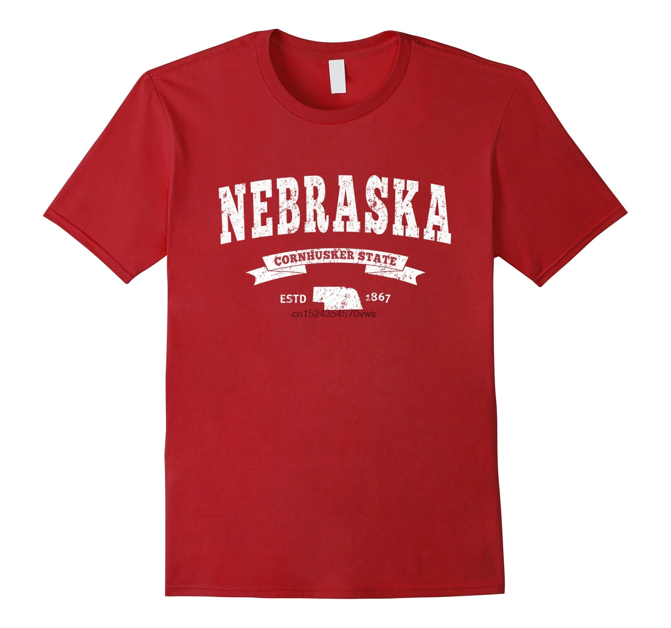 Винтажная рубашка Nebraska Мужская футболка NE Cornhusker State повседневная короткая