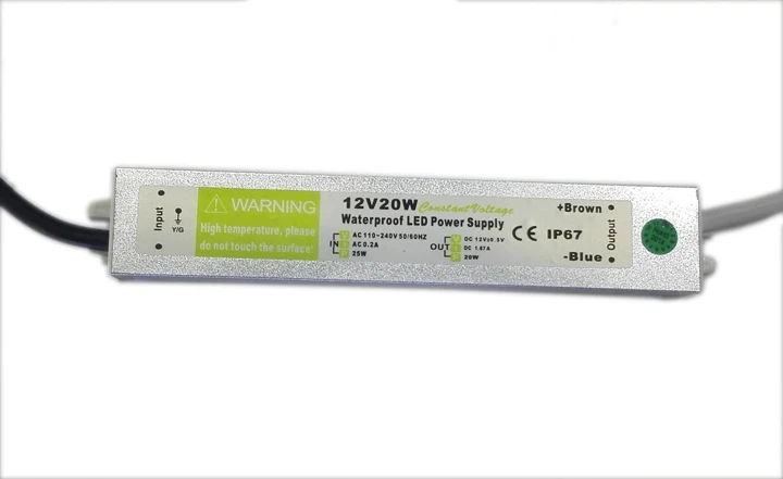 Водонепроницаемый IP68 Светодиодный импульсный источник питания 12 В 10 Вт 20 30