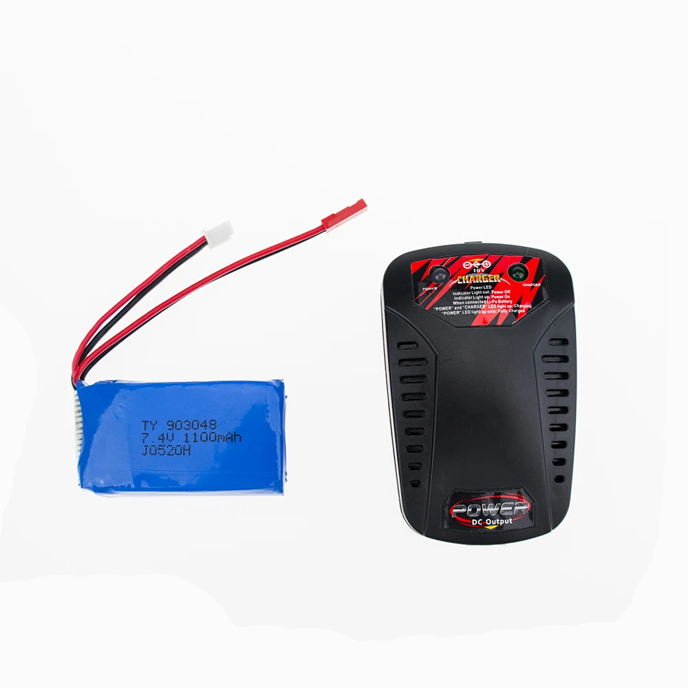 7.4 В 1100 мАч Батарея и зарядное устройство баланса WLtoys A949 A959 A969 A979 K929 lipo JST вилку для