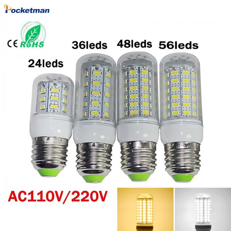 Светодиодная лампа E27 E14 110/220 в SMD5730 24/36/48/69 светодиодные лампы лампада диодные