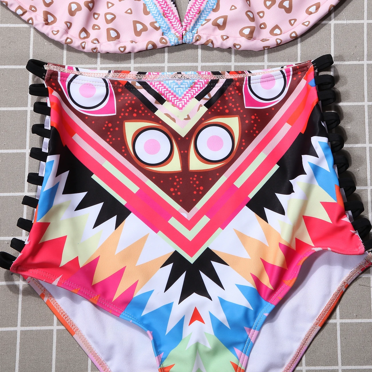High Waist Floral Bikini Swimwear Women 2018 Summer Swimsuit Removable Padded Bra Bahing Suit Bandage Beach Swimming Wear | Женская