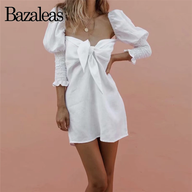 Женское винтажное платье bazaleasвинтажное хлопковое с коротким рукавом и