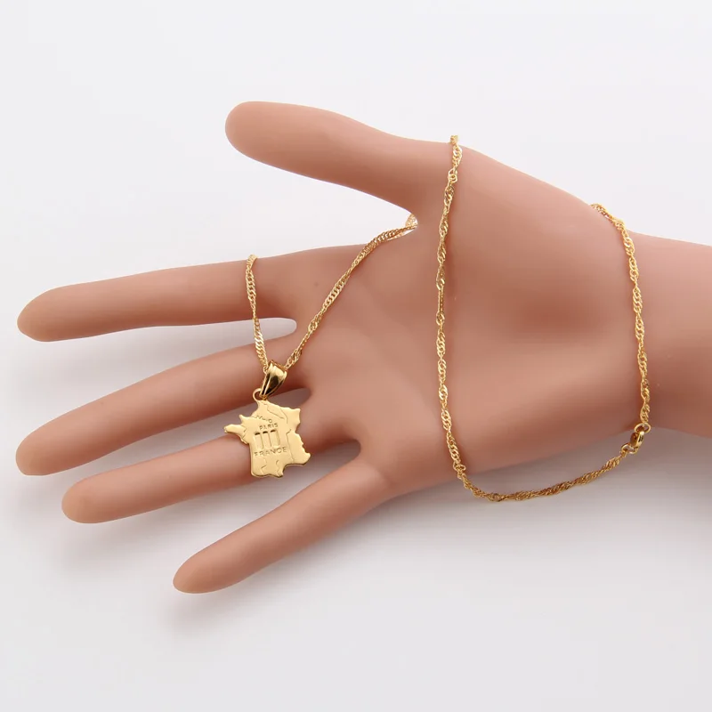 Модные ювелирные изделия Shamty Pure Gold персонализированная французская карта