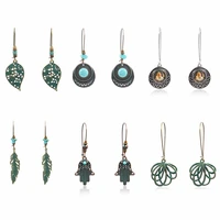 yglcj bohemian earrings statement jewelry exaggerated vintage green metal drop earrings ms boho flower tassel earrings