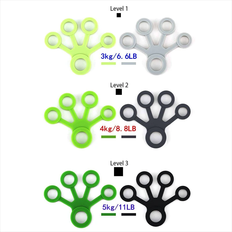 Silikon Jari Tangan Grip Penguat Jari Berolahraga Grip Kekuatan Pelatih Tangan Perlawanan Band Tangan Ekstensor Latihan