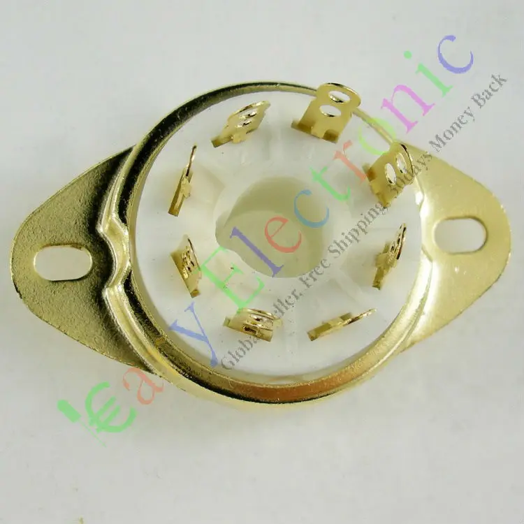 

Wholesale and retail 4pc Gilded 8pin Ceramic vacuum tube socket top mount valve Fr VP41 SP4 audio amp free shipping
