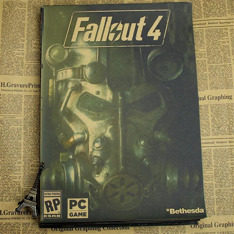 Винтажный игровой плакат Fallout 3 4, детская комната, домашний декор, игровой рисунок, ретро крафт настенная бумажная наклейка, декоративные наклейки на стены