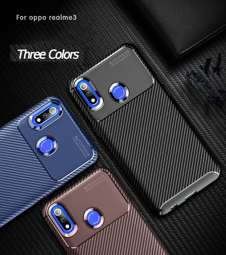 For Realme 6.22'ɿor OPPO 3 Reno R17 F11 Pro Carbon Fiber Cover Soft Silicone Case for Oppo realme3 reno Backet Shell |