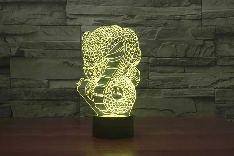 Кобра настольная лампа 7 цветов Изменение Настольная 3d лампы Новинка