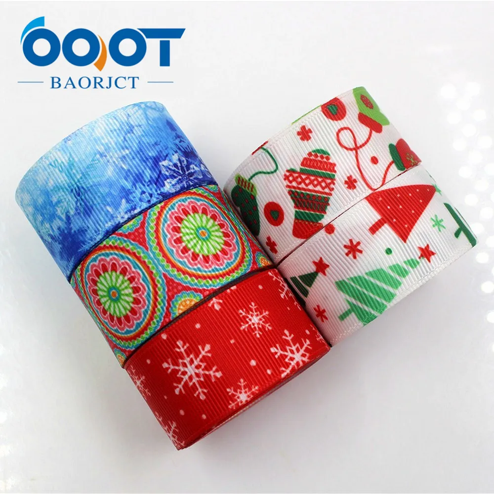 OOOT BAORJCT 1712012 25 мм 10 ярдов Снежинка ленты термотрансферный Печатный корсаж Свадебные аксессуары DIY ручной работы материал