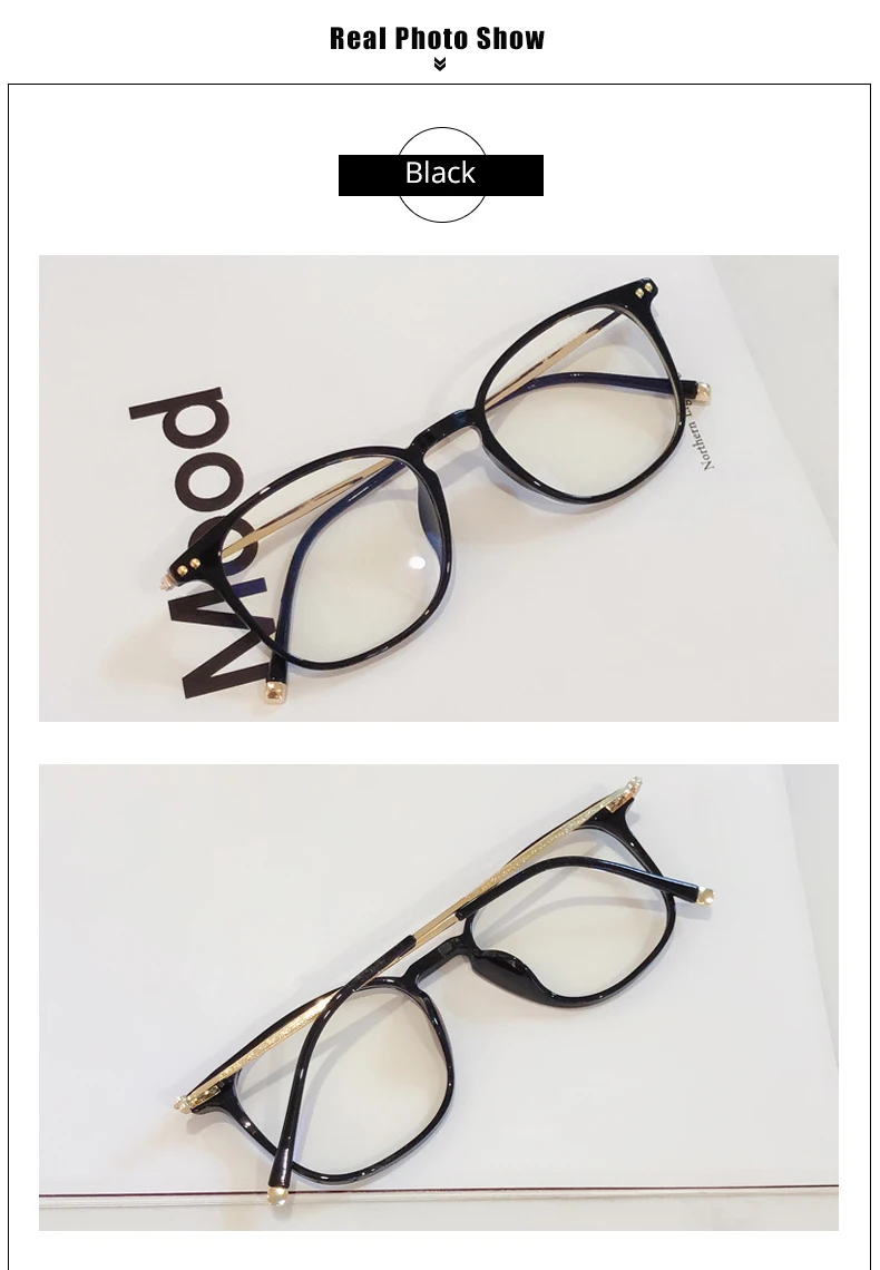 Ralferty Transparent Glasses Frame Women Fashion Eyeglasses Frames Clear Glasses Myopia Prescription Optic Spectacles M18075