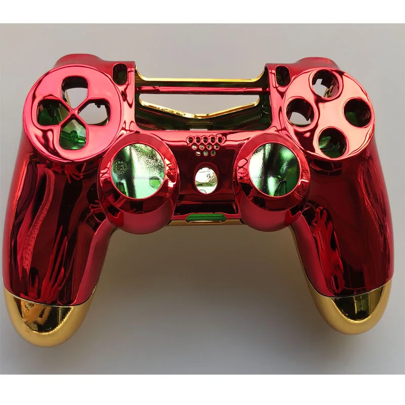 Чехол с полным покрытием для PS4 Pro Playstation 4 JDM 040 JDS V2 хромированный золотой и красный