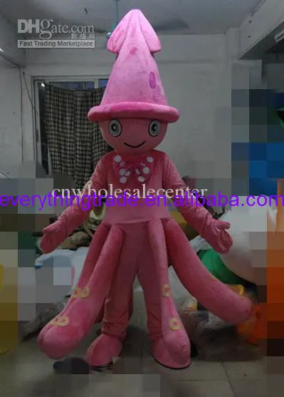 Hot sale 2014 Character Adult cute pink octopus Mascot Costume fancy dress Halloween party costume | Тематическая одежда и