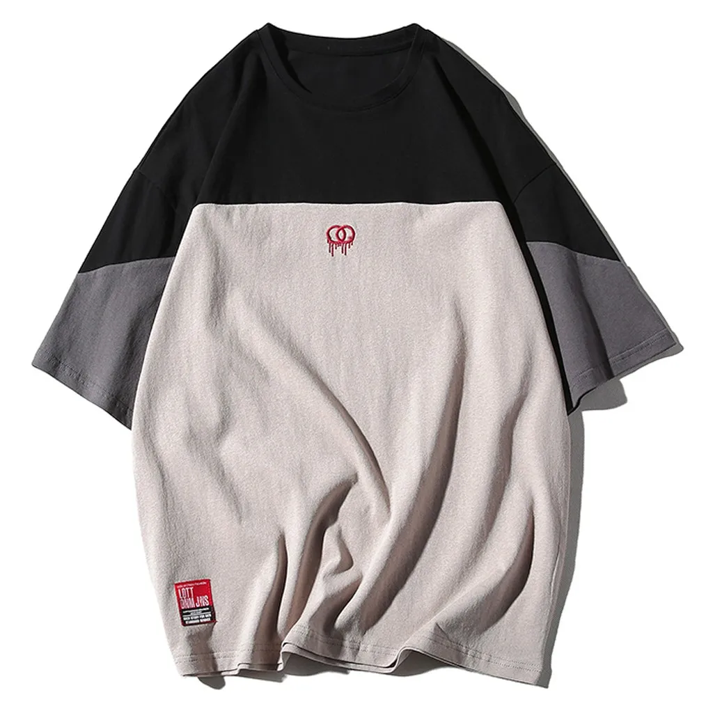 Новая Мужская хлопковая футболка с коротким рукавом футболки для фитнеса