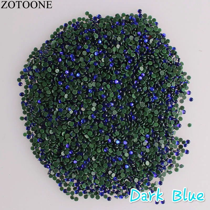 ZOTOONE SS6 SS16 цветные стразы с плоским основанием для рукоделия, пришивные стразы, аксессуары для отделки, аппликация C - Цвет: Dark Blue