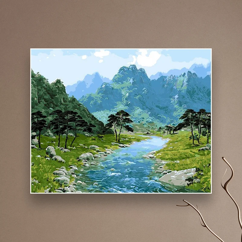 DIY Цвет Раскраска по номерам 40x50 см Одна деталь пейзаж Краски акриловые краски на