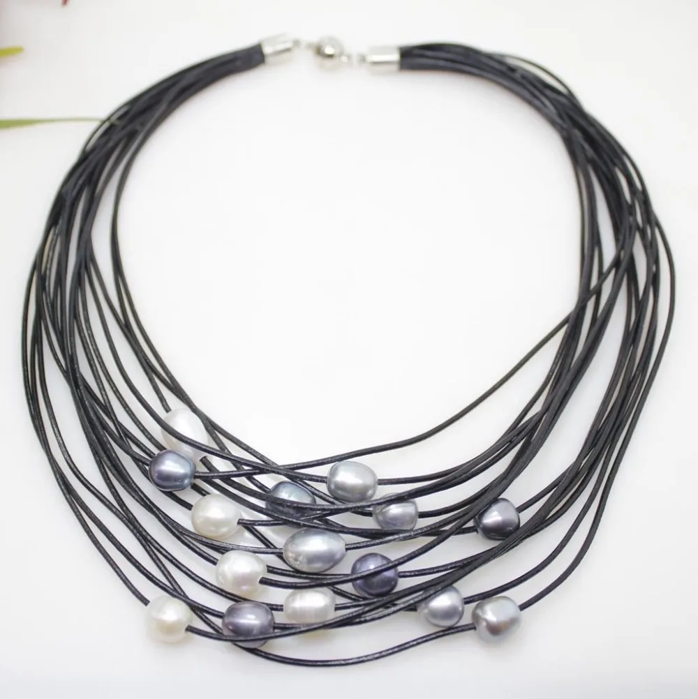 Цепочка с подвеской из натурального пресноводного жемчуга ожерелье белого