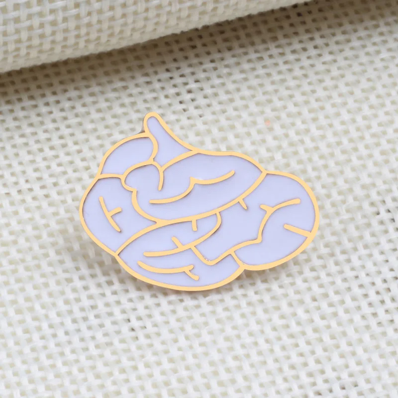 brain Эмаль на булавке на Мультяшные Броши Тапочки с пандой средний палец мозга куртки одежный воротничок значки на кнопках Для женщин ювелирные изделия детские подарки - Окраска металла: brain