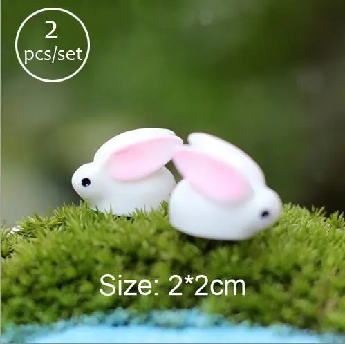 BAIUFOR миниатюрные животные Сказочный Сад Miniaturas микро пейзаж из мха diy Террариум аксессуары фигурки для домашнего декора - Цвет: rabbit