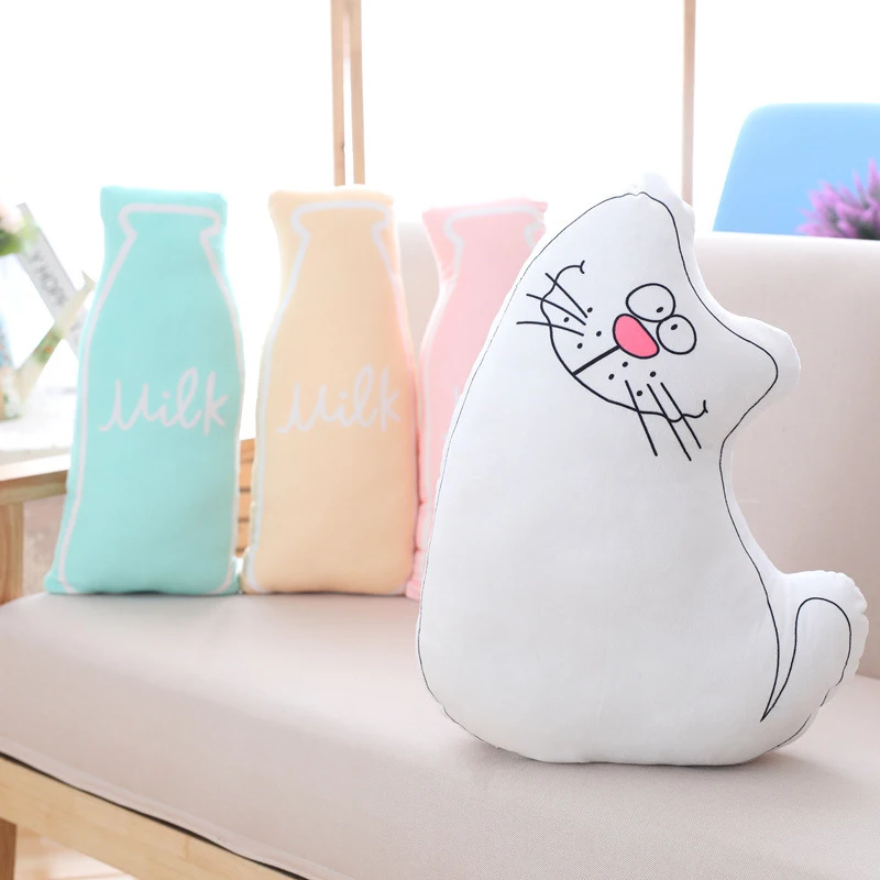 New Arrival Quality Milk Bottle and Cat Soft Pillow Toys Children Sleeping Appease Soothing Baby Toy Huggable Dolls Decor | Игрушки и
