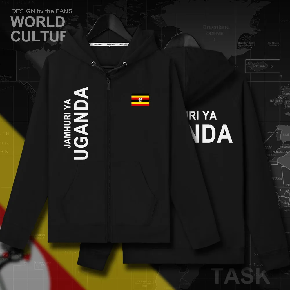 Ugandan UGA/мужские флисовые толстовки на молнии Зимние трикотажные мужские куртки и