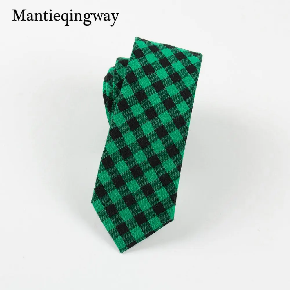 046 Mantieqingway 6 см хлопок Мужские галстуки дизайн Галстуки для шеи 6 см клетчатые и полосатые галстуки для мужчин формальные деловые Свадебные вечерние галстуки - Цвет: 046