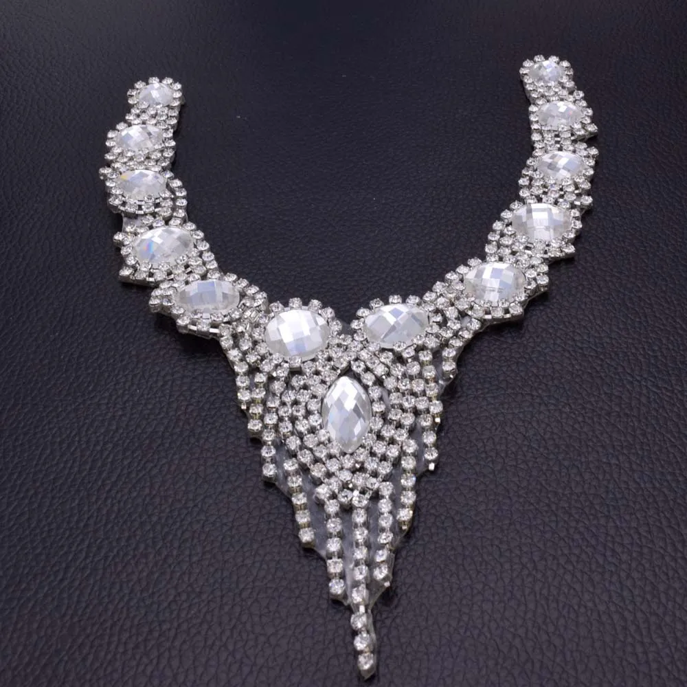 Сделай Сам 2 шт Железный На v образным вырезом горный хрусталь Свадебные шейные