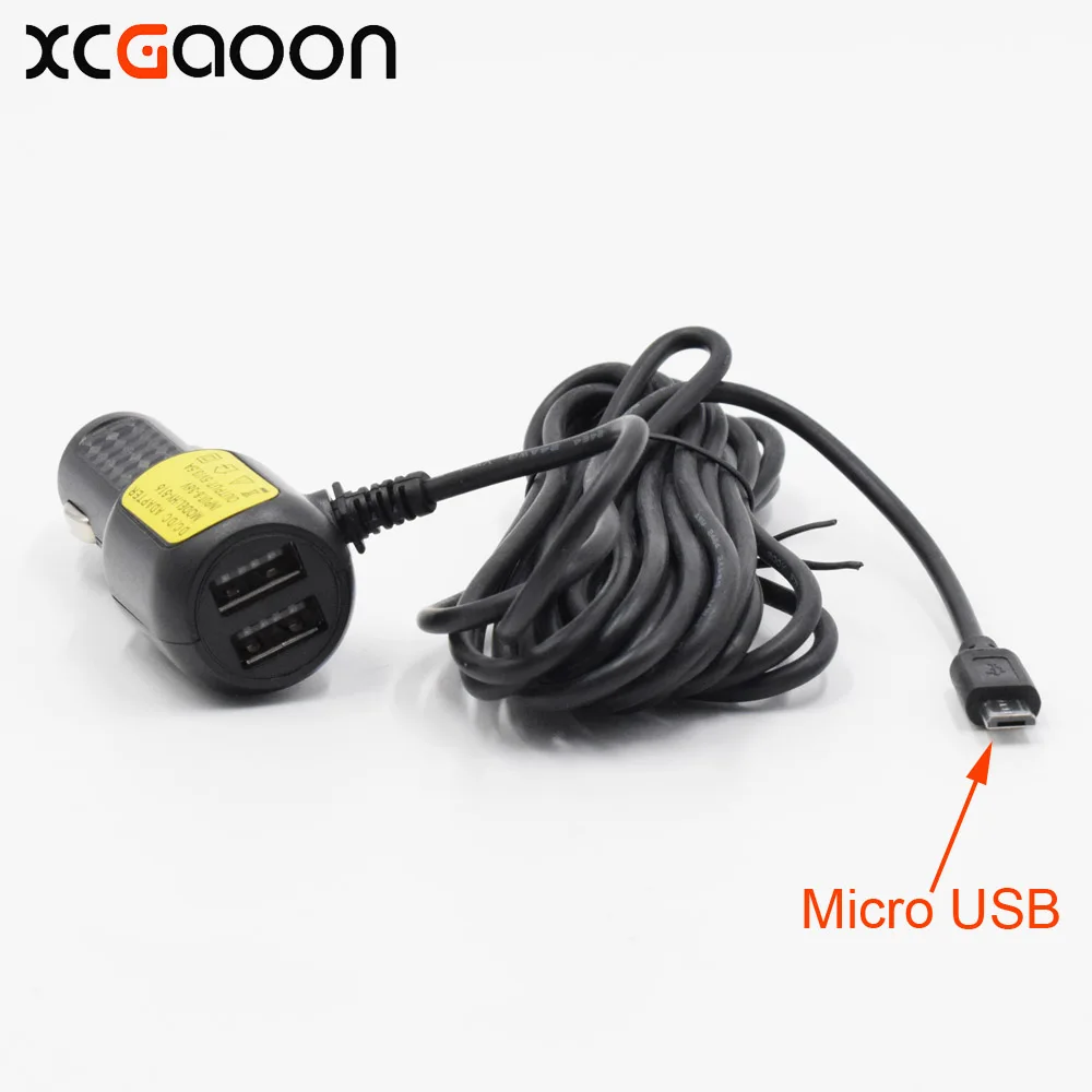 XCGaoon 3 5 метр 5V 3.5A микро USB Автомобильное Зарядное устройство с 2 портами (стандарт
