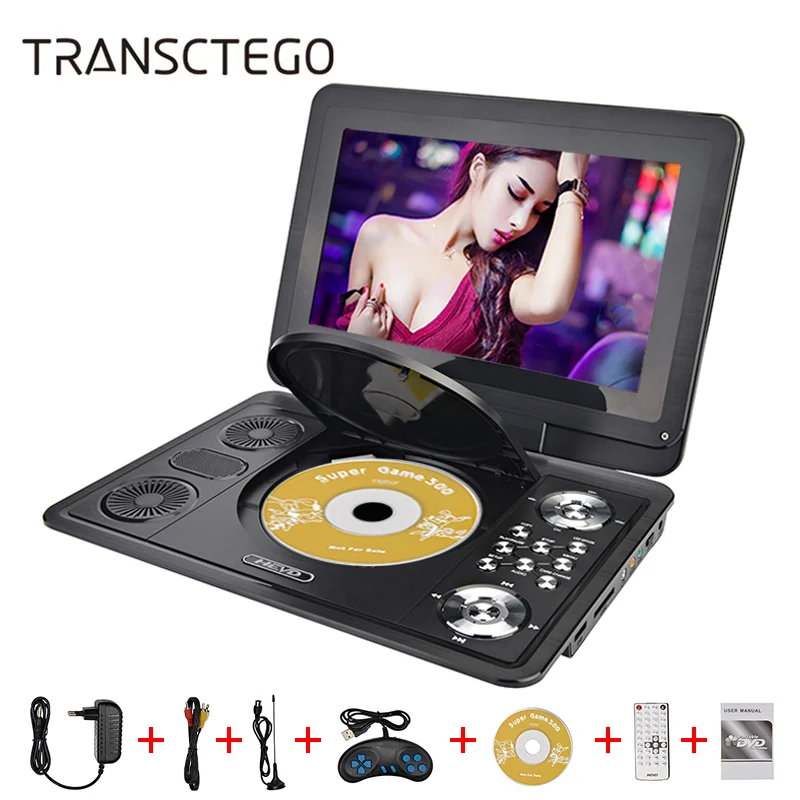 

2022 NEW NEW 13 inch HD Portable DVD Player Mobile Digital Multimedia Player TV EVD Radio MPEG MPEG4 VCD SD Card U disk play