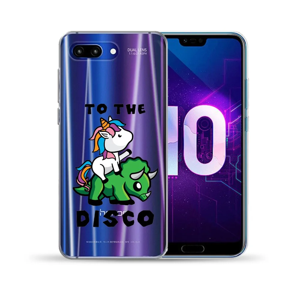 Мягкий ТПУ чехол с мультяшным единорогом для Huawei Honor 9 10 Lite 10i View 20 8X 8C 7A Y5 Y6 II Y3 Y7 2017 Y9