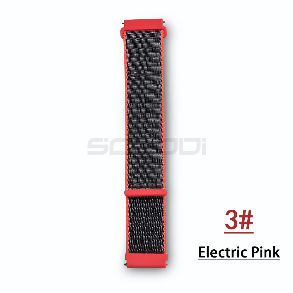 Electric Pink Новинка, 20 мм, нейлоновый тканый ремешок для Xiaomi Huami Amazfit Bip BIT Lite, Молодежные Смарт-часы, носимый браслет, ремешок для часов Amazfit - Цвет: Electric Pink