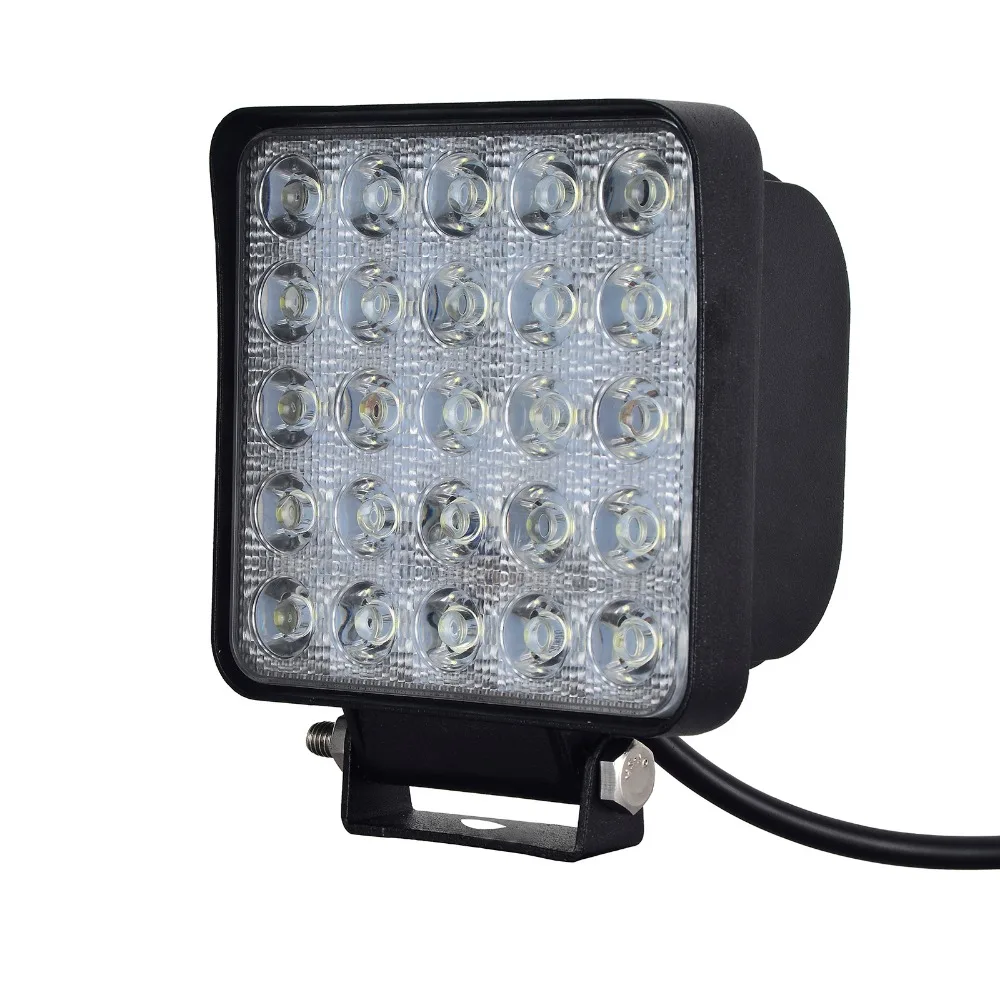 

1Pcs Square Shape LED 75W LED Work Lights Cold White Car Lights 12-24V Waterproof 25 LED Offboard Boat SUV 4WD ATV Car Lights