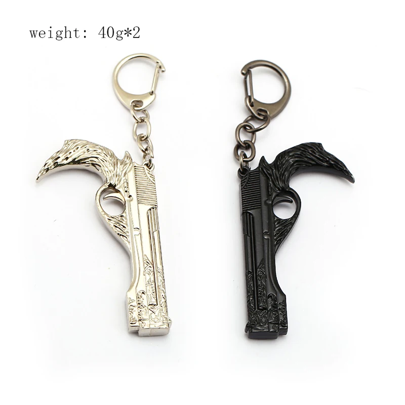 2pcs Игра может плакать брелок DMC 5 Пистолет модельный брелок Данте восстание Пробуждение меч кулон брелок Красная Королева llaveros ювелирные изделия подарок - Цвет: 2pcs